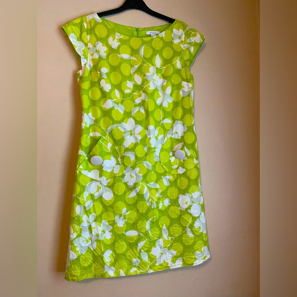 Groovy Lime Green Retro-esque Cap Sleeve Midi Dress *NWOT*